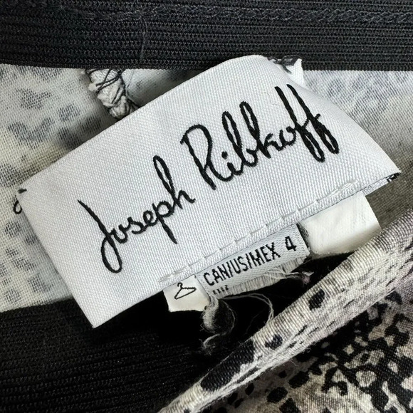 Joseph Ribkoff Snake Straight Leg Pants Sz 4 Pull On Trouser Zip Pockets Grunge - Picture 6 of 6